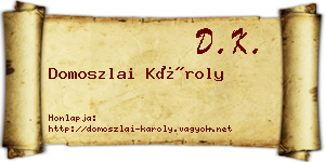 Domoszlai Károly névjegykártya