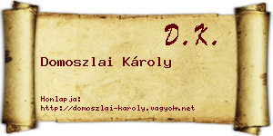 Domoszlai Károly névjegykártya