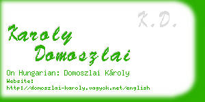 karoly domoszlai business card