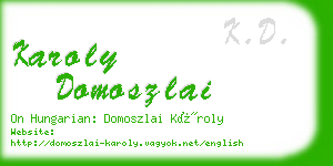 karoly domoszlai business card